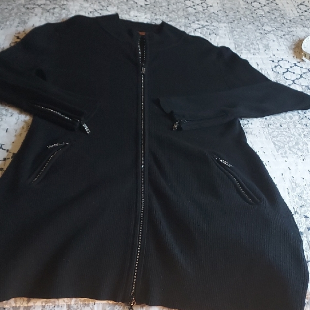 Stunning Belldini black women's jacket with rhinestone details XL